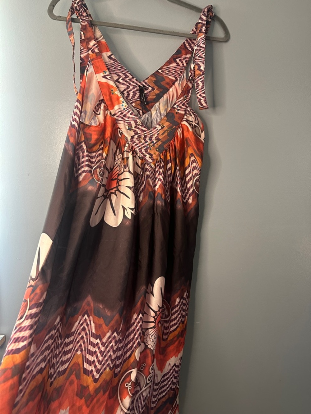 Lapis Maci One Size Floral Flowy Semi-Sheer Dress – Romantic Boho Chic festival